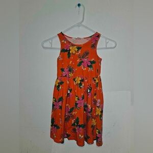 H&M Orange Tropical Floral Kids Dress